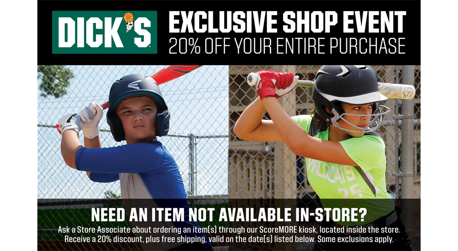 20% Dick's Sporting Goods Event in Deptford 3/7-3/10